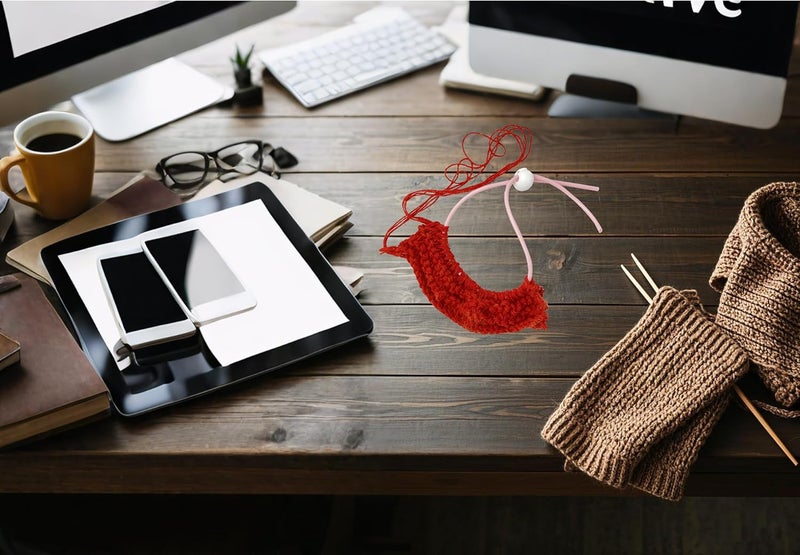 MEYAGO 2PCS PVC Knitting Stitches Holder Barber Cord Stitch Markers Knit Stiches Keeper PVC Knitting Cords with Knitting Needle Stoppers in Storage Tin - Image 4